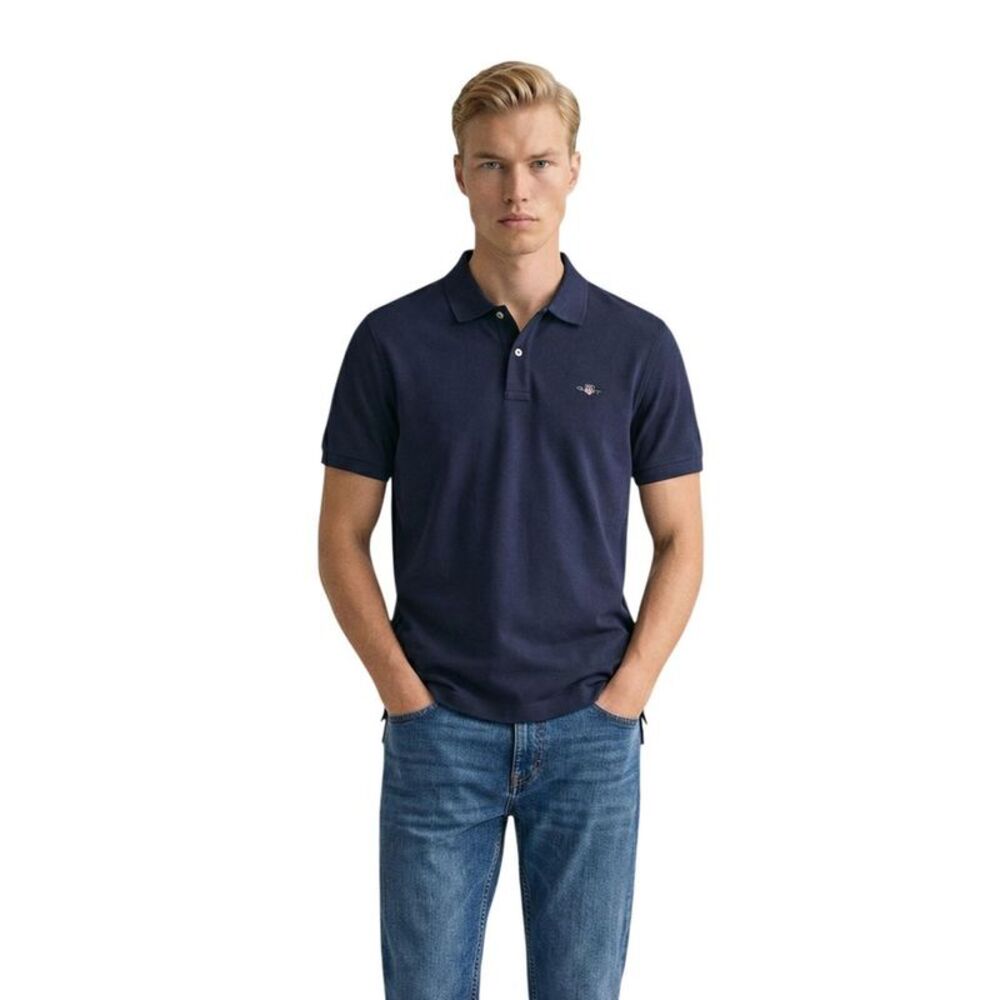 Gant Blue Cotton Polo Men's Shirt